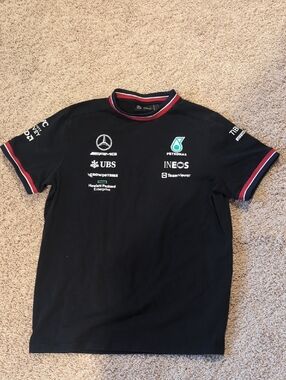 Mercedes AMG Petronas F1 Team Black Short Sleeve Team Tee